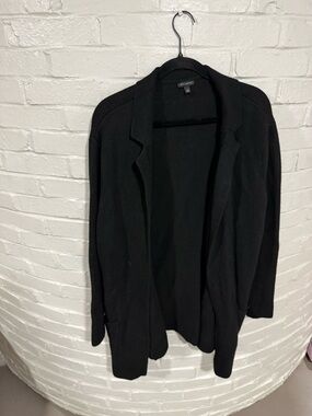 Talbots Black Open-Front Knit Blazer